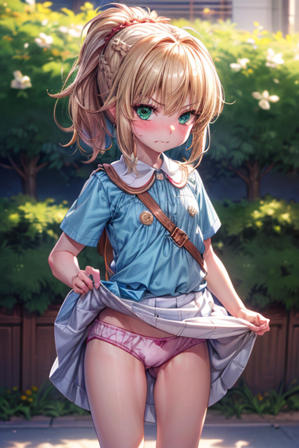 ロリモードレッドスカートたくし上げ