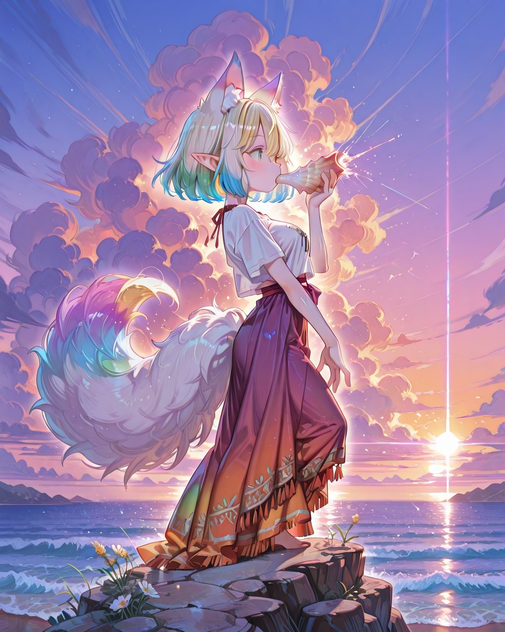 5枚）ほら貝とユニコーン娘