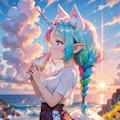 5枚）ほら貝とユニコーン娘 3枚目