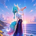 5枚）ほら貝とユニコーン娘 5枚目
