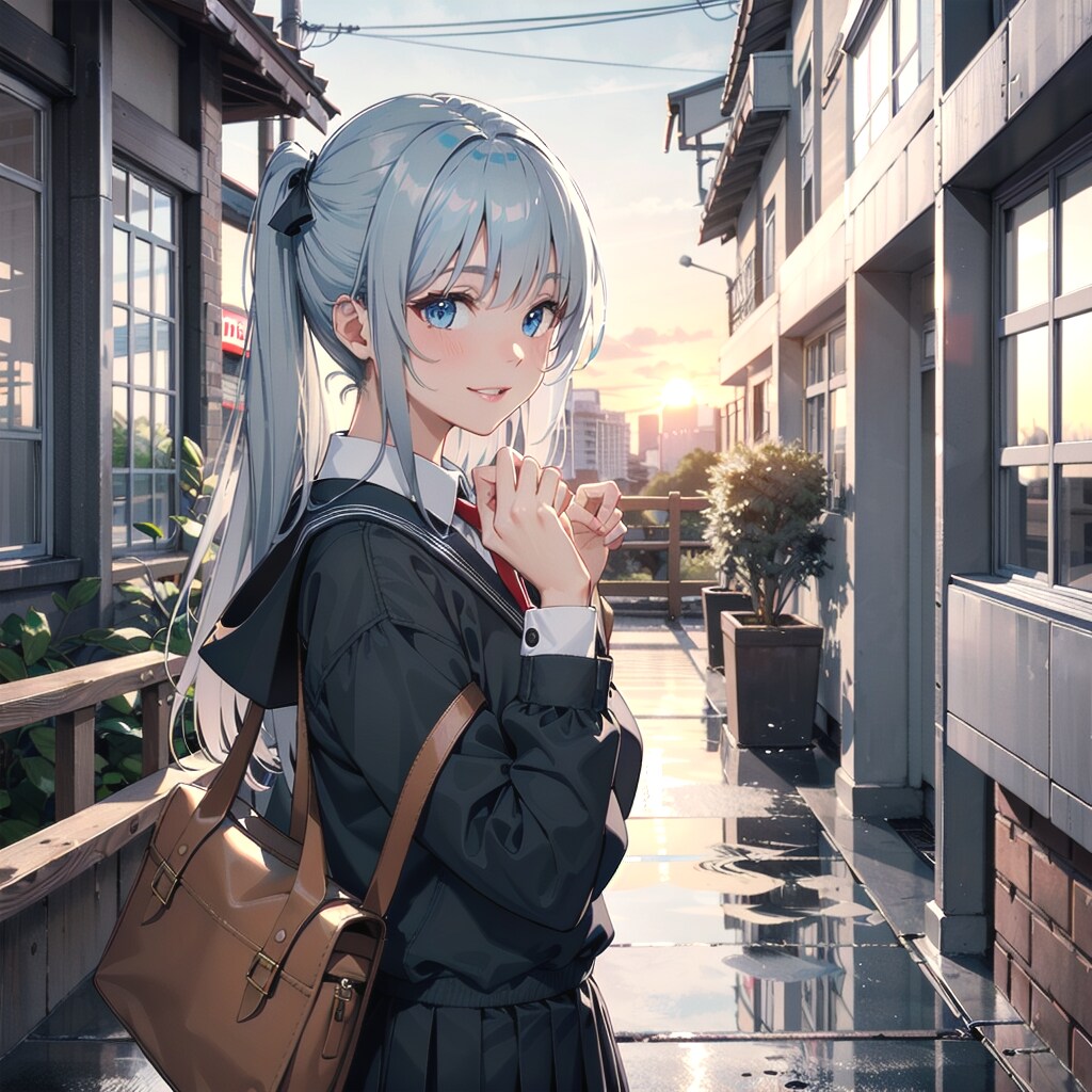 青髪女子高生