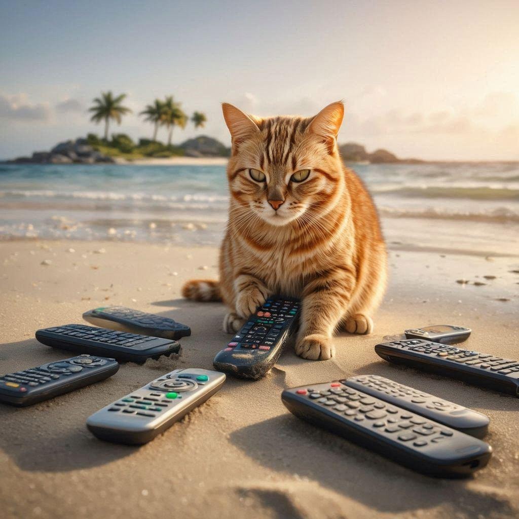 リモコンを持ってきた猫