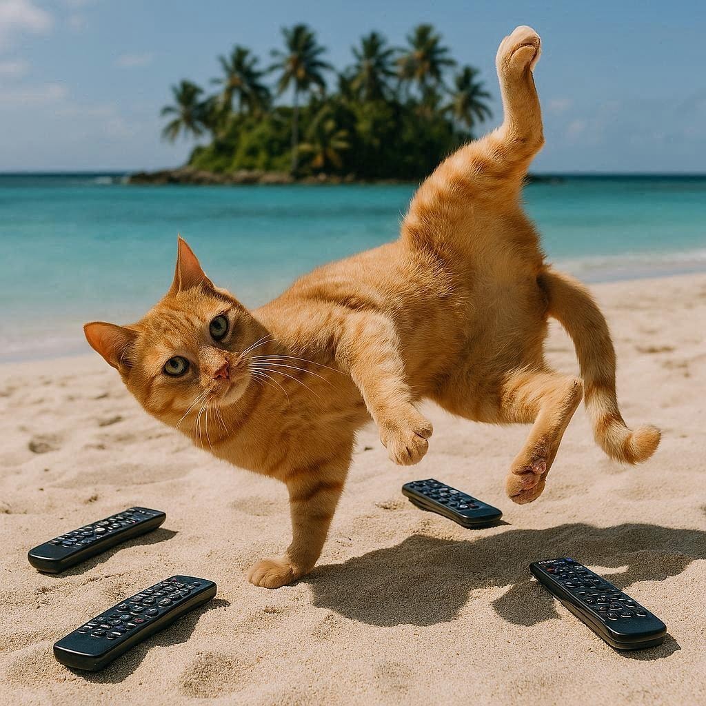 リモコンを持ってきた猫