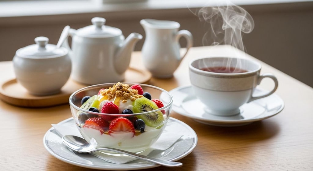 デザートのフルーツヨーグルト