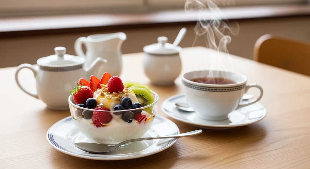 デザートのフルーツヨーグルト