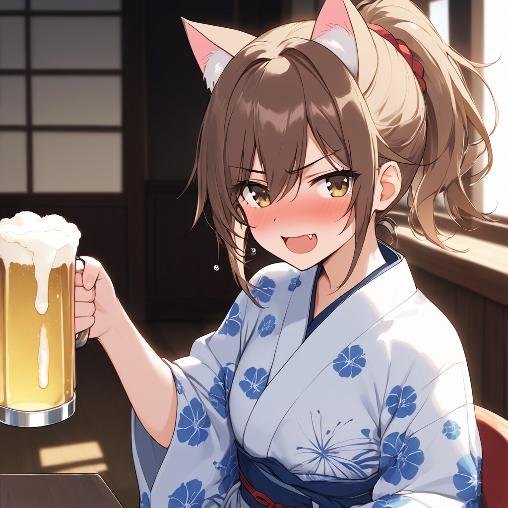 にゃんですかぁ？猫が浴衣着ちゃいけにゃいんすかぁ？？