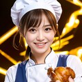 素手でチキンを食う女 3枚目