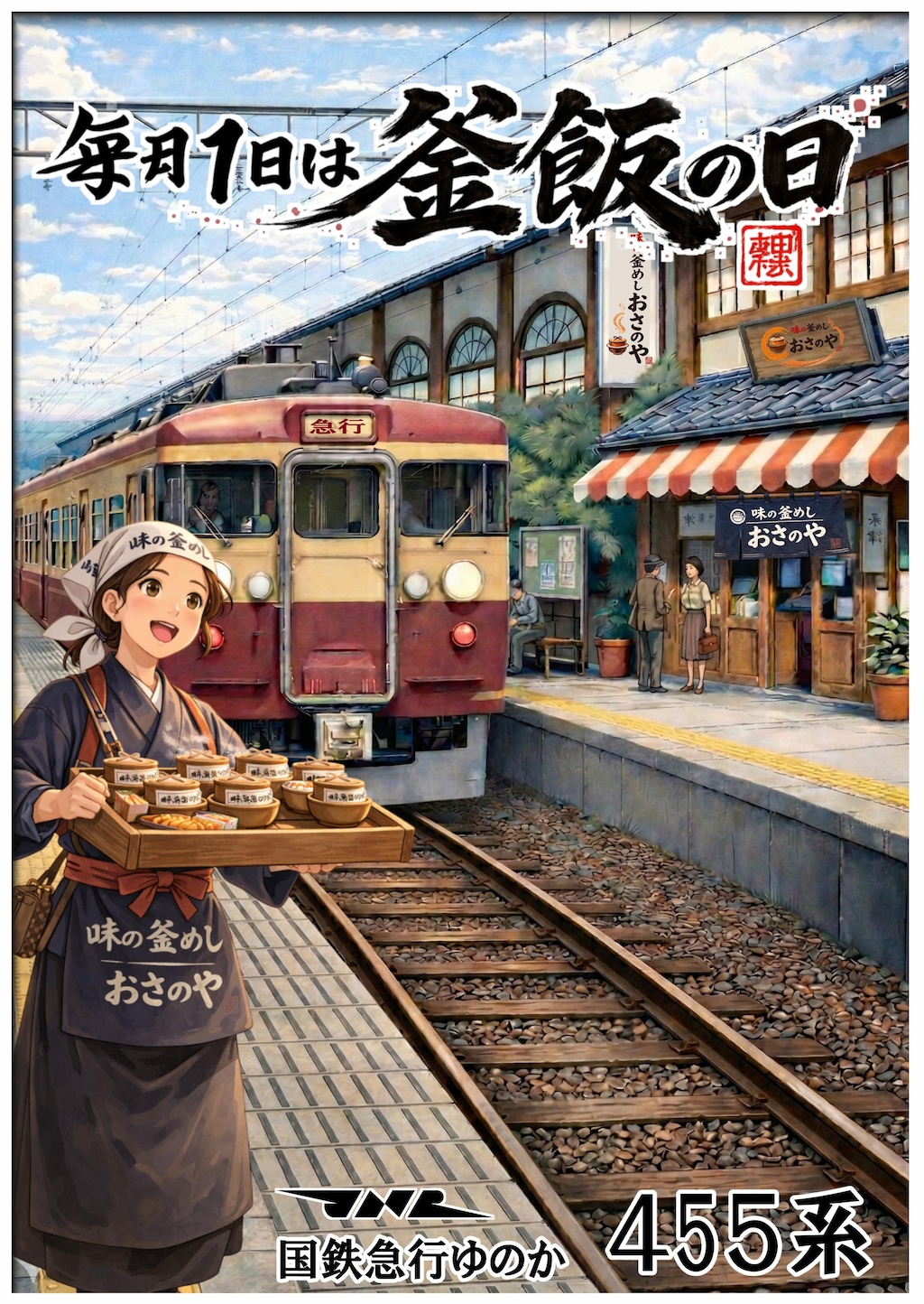 ４５５系とお弁当屋さん