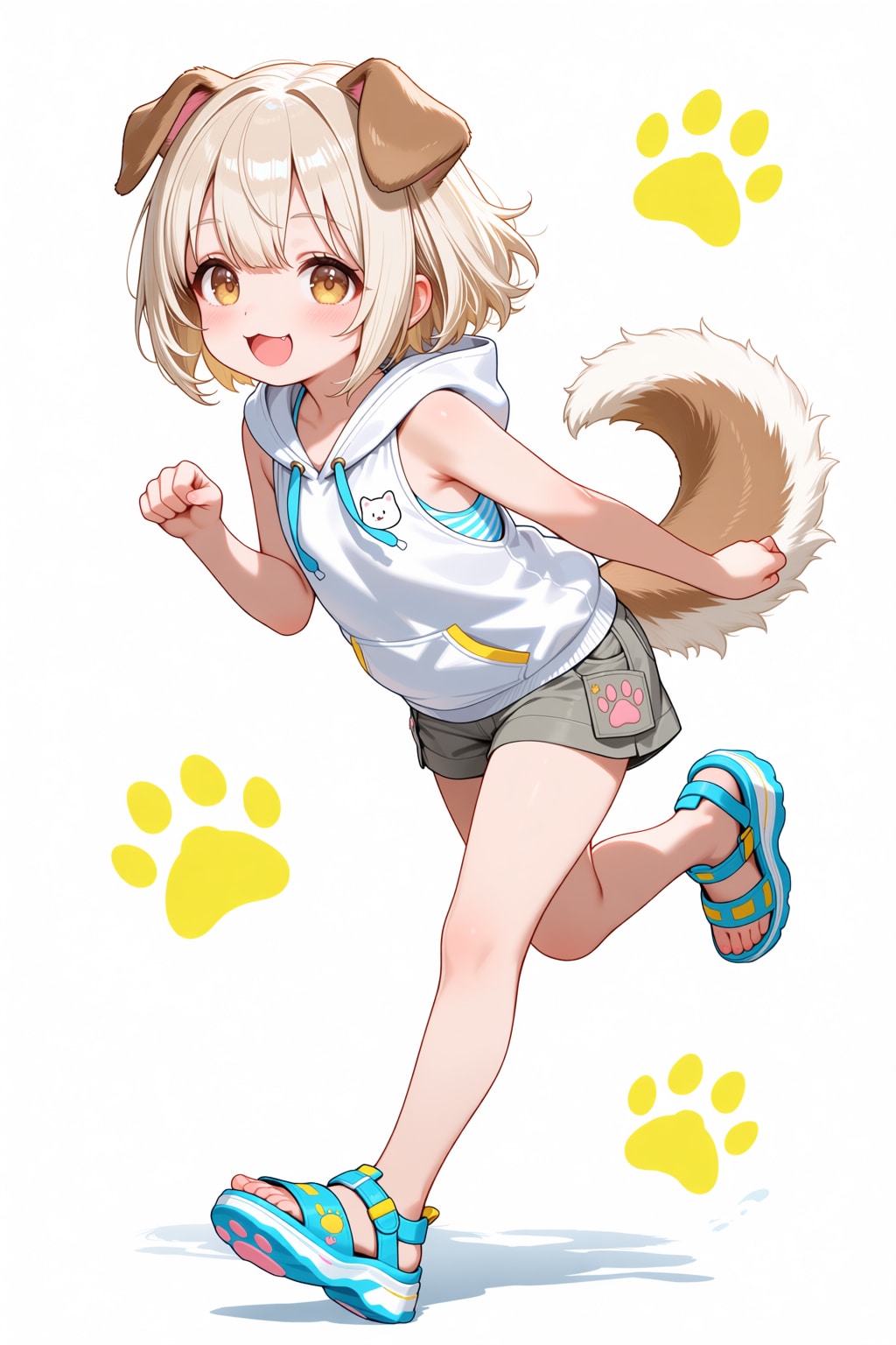 イヌミミ×ショートカーゴパンツ