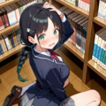 本屋の棚にぶつかるこよみちゃん 3枚目