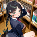 本屋の棚にぶつかるこよみちゃん 2枚目