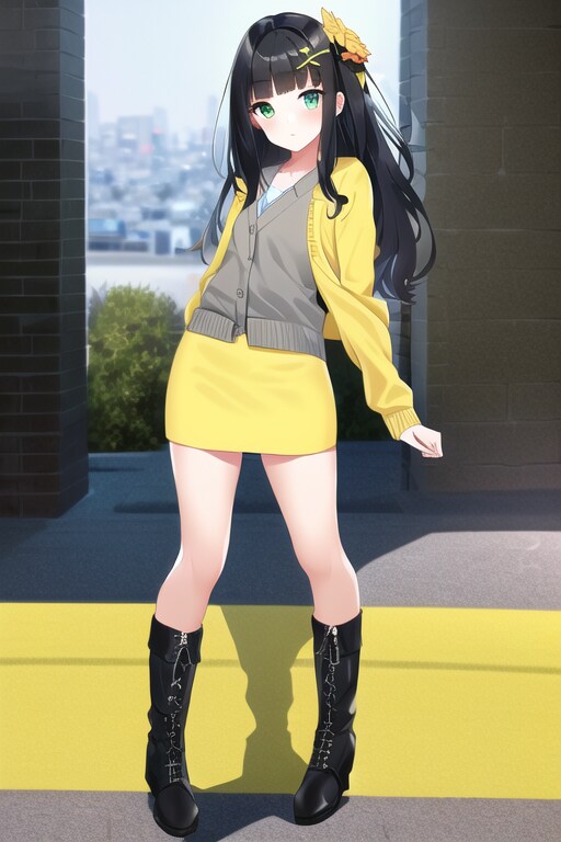 式姫「膝丸」　カーディガンコーディネート　ガールファッション