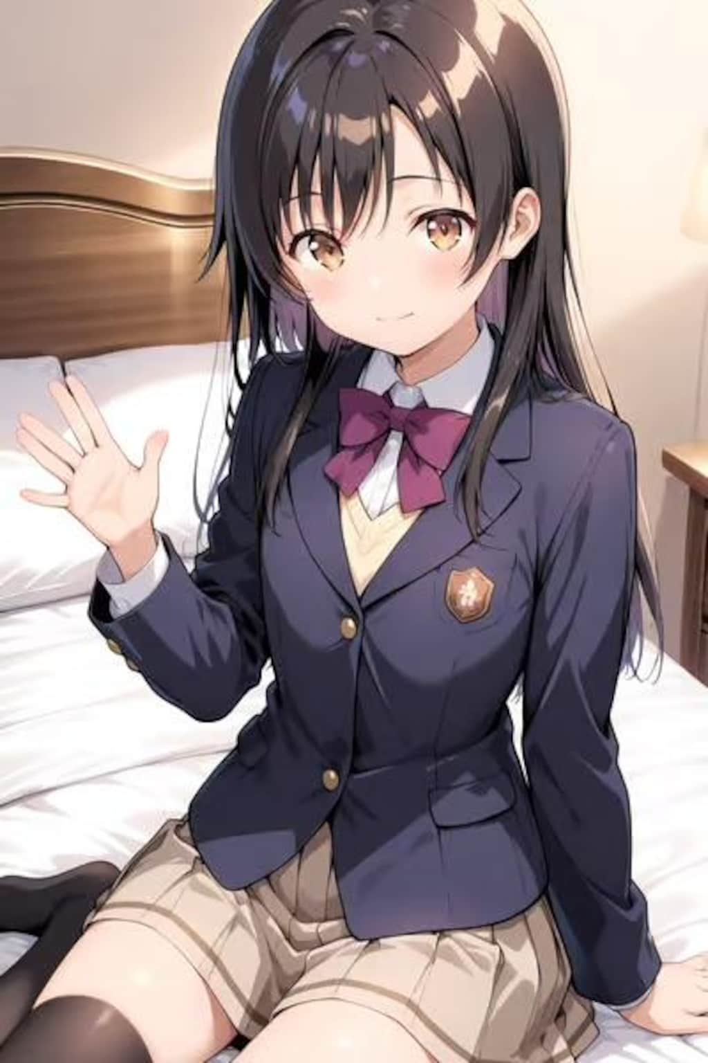 お泊まりする女子高生