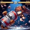 格闘ゲームのビール缶と小さな女の子 8枚目