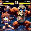 格闘ゲームのビール缶と小さな女の子 3枚目