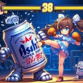 格闘ゲームのビール缶と小さな女の子 2枚目