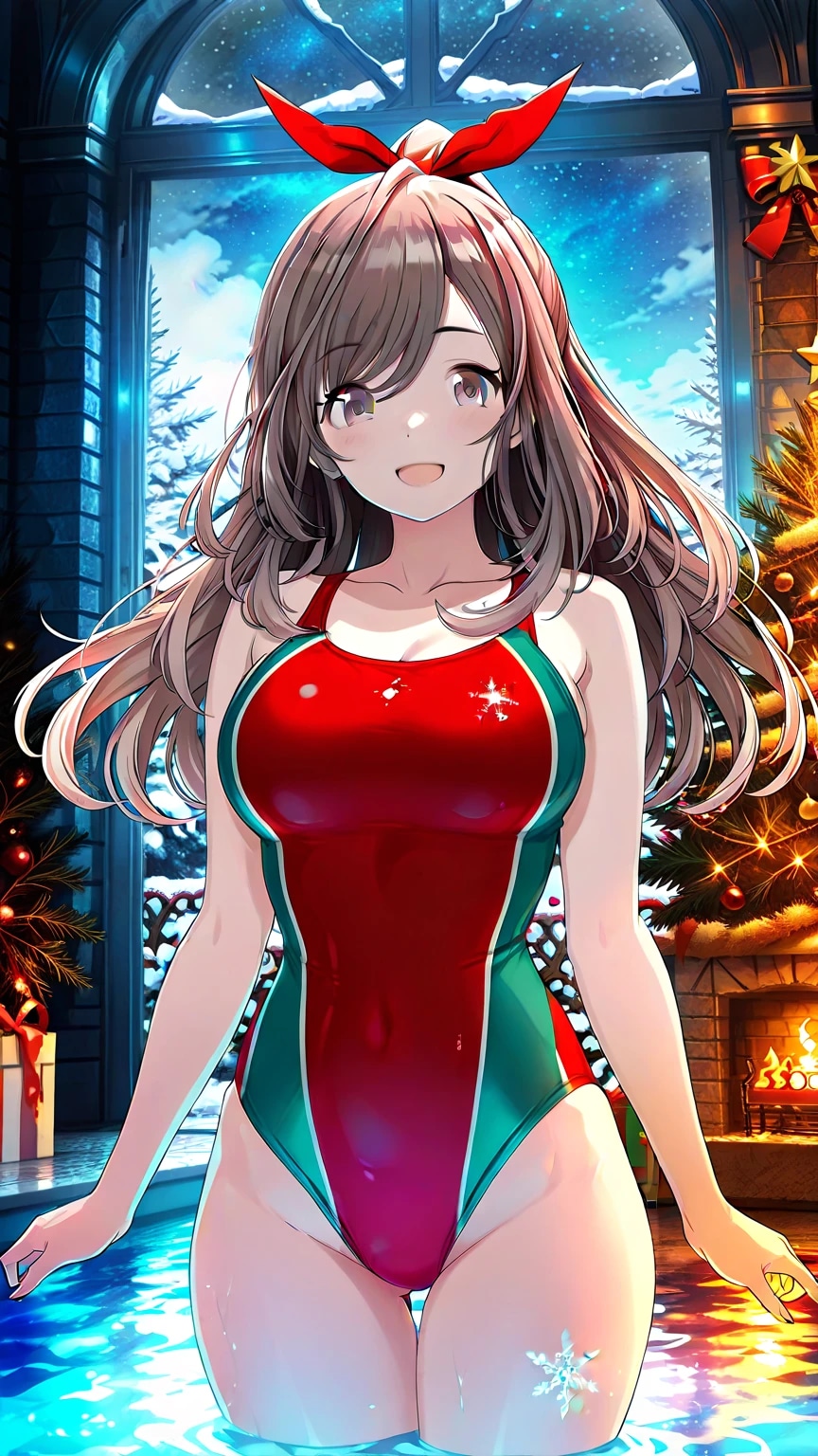 クリスマスに室内プールで