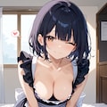 童顔巨乳黒髪美少女の胸チラ 3枚目