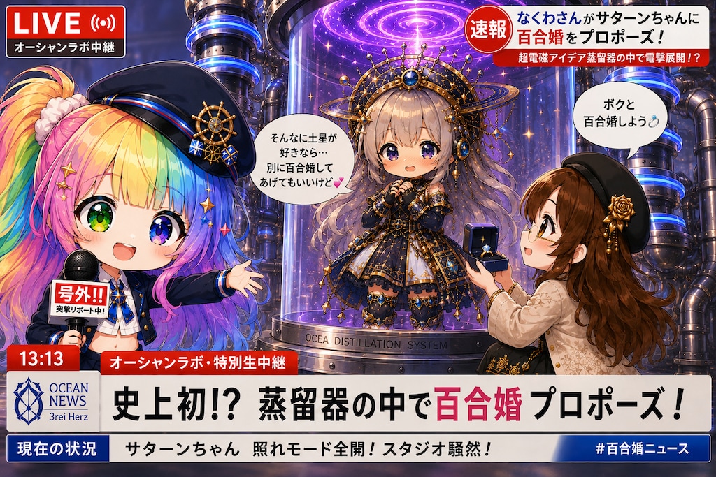 史上初!? 蒸留器の中で百合婚プロポーズ！  ※現在も蒸留は継続中です。