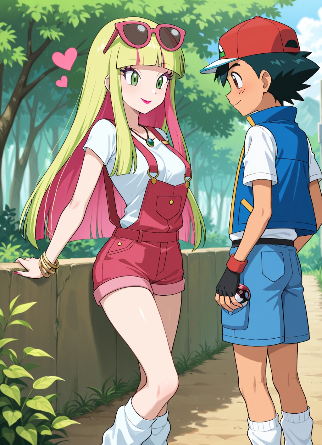 リサはサトシの頬にキスをした！