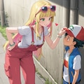 リサはサトシの頬にキスをした！ 8枚目