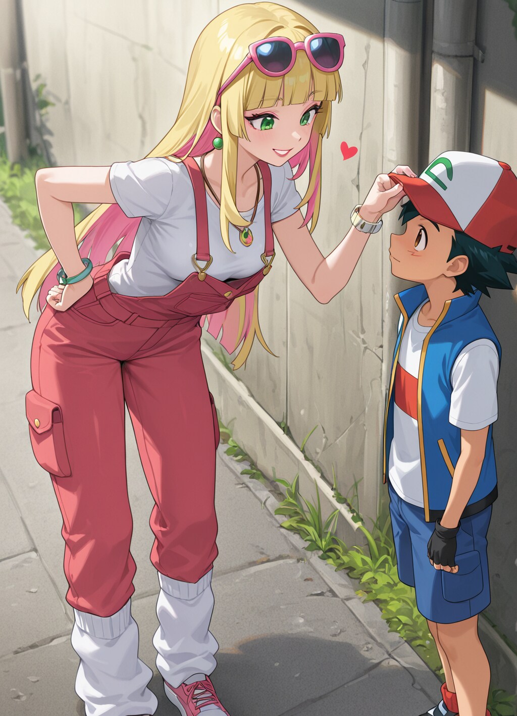 リサはサトシの頬にキスをした！