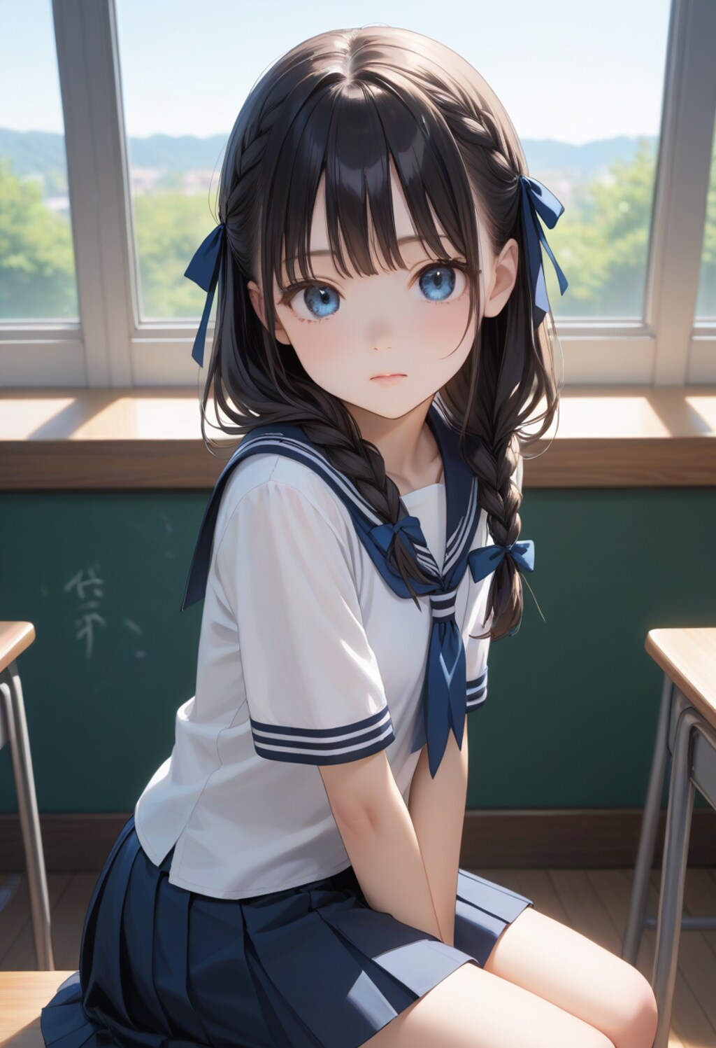 窓辺の少女(セーラー服)(3)