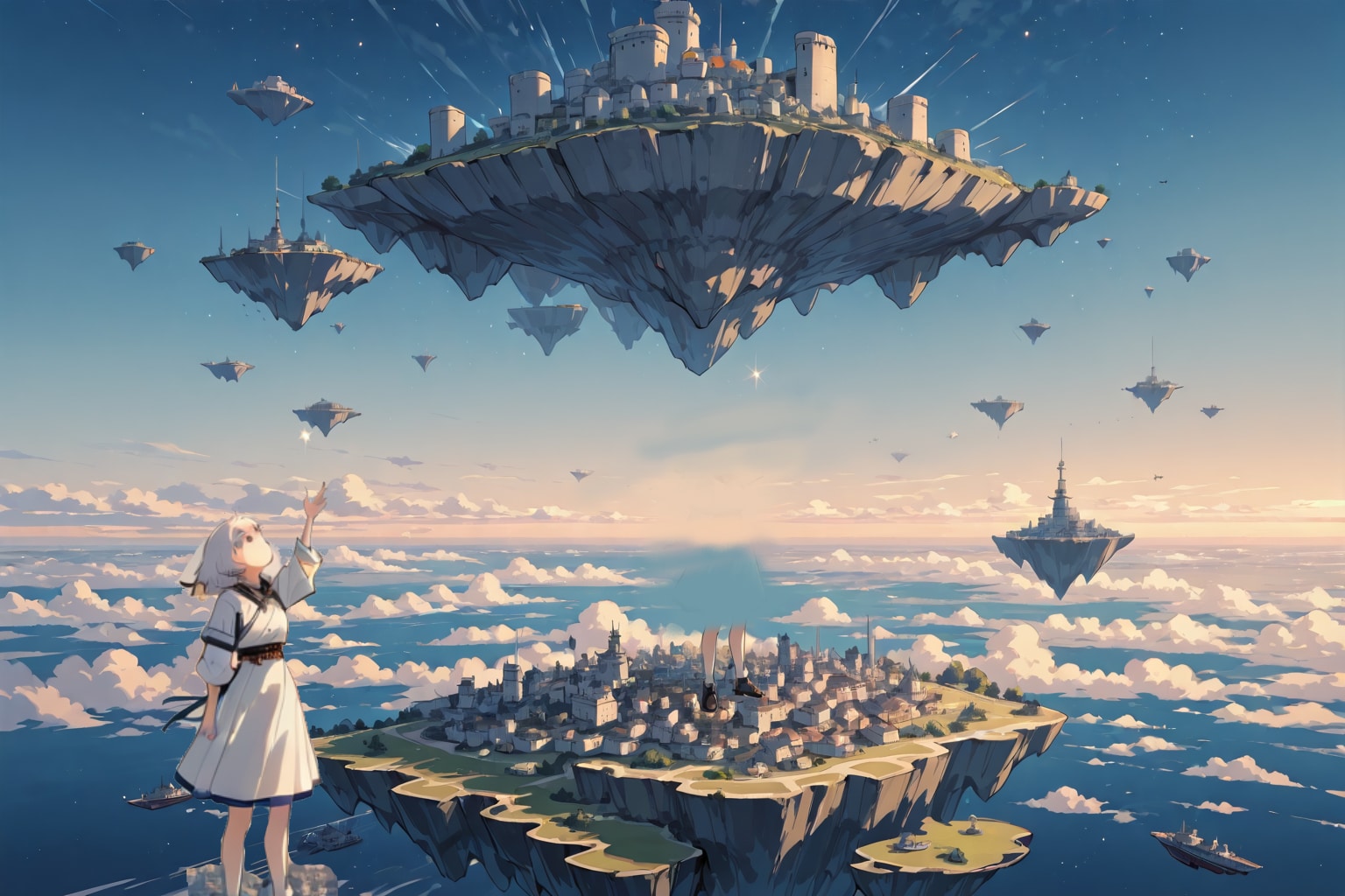 脅かされる浮遊島が立ち上がる | の人気AIイラスト・グラビア