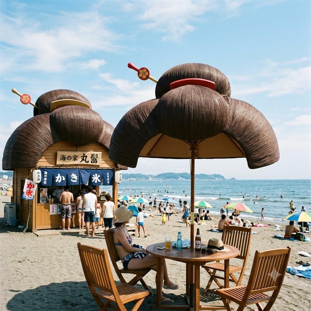 丸髷ビーチパラソル