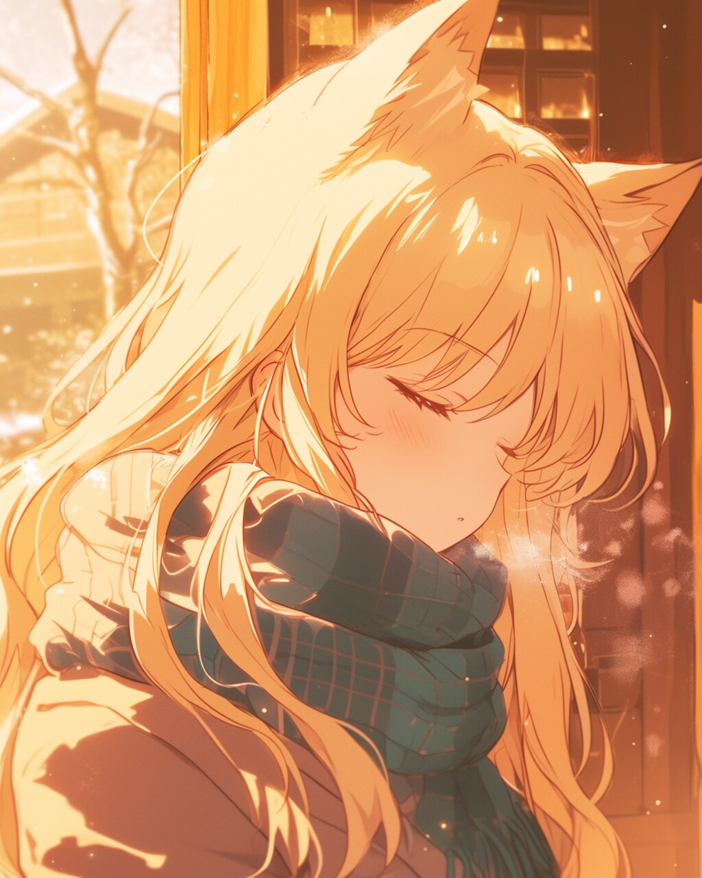 金色の耳が唄う、雪灯りに溶ける夢の調べ