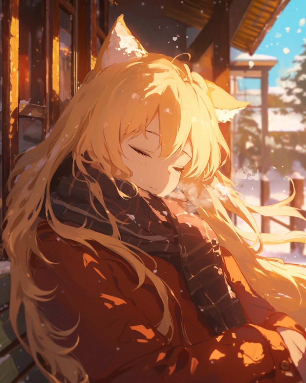 金色の耳が唄う、雪灯りに溶ける夢の調べ