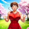 桜を走るスニーカー体操服コスプレブルマ人妻 6枚目