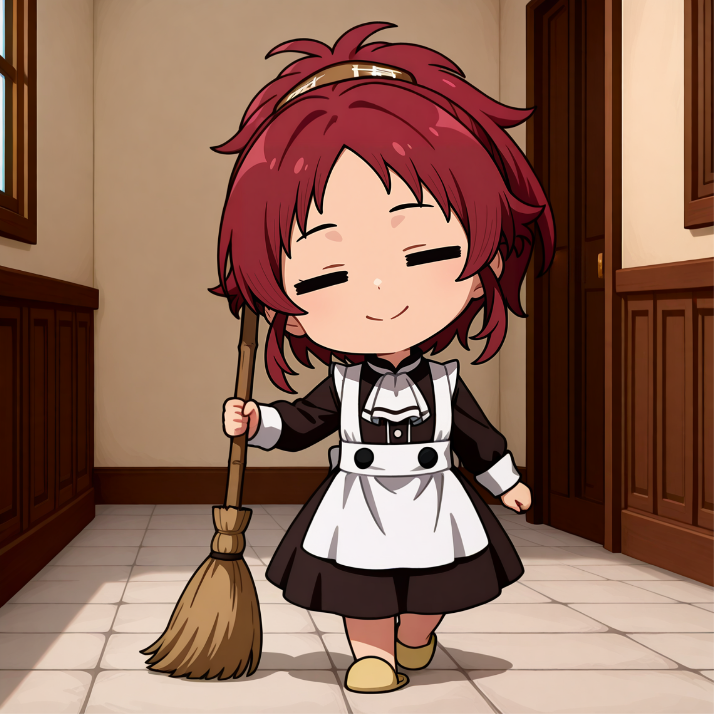 アイシャお掃除中