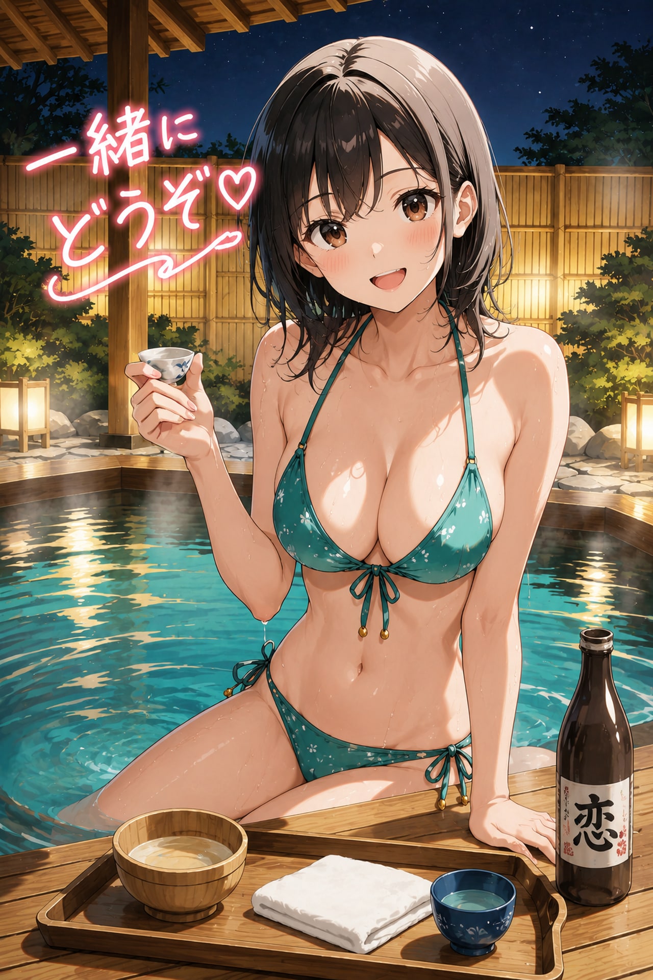 温泉で女の子と日本酒・全年齢版 Z606