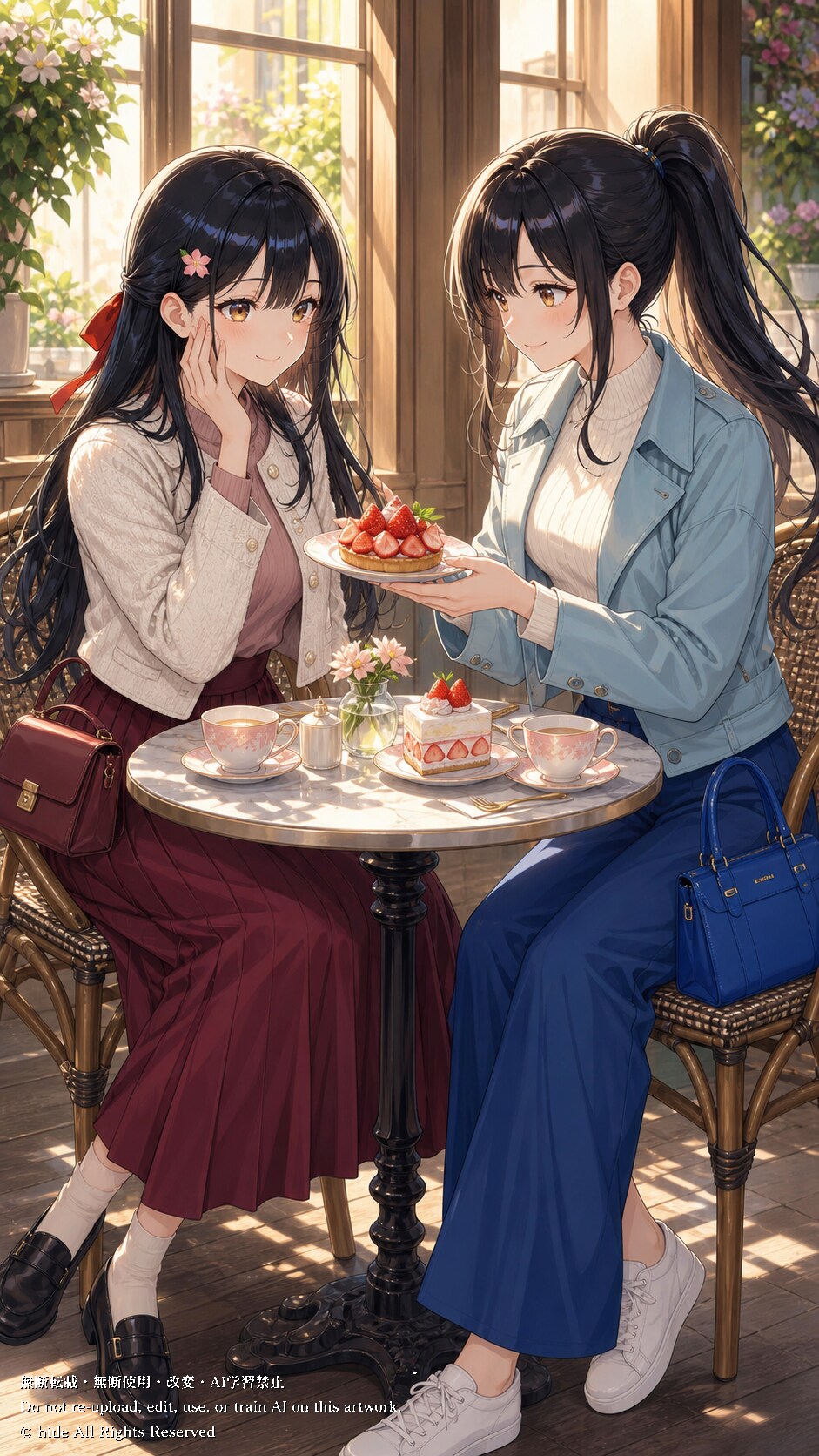 🍰 神楽さんとアマテラスさん、カフェでひと休み | の人気AIイラスト・グラビア