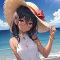 ビーチで褐色眼鏡の子と 3枚目