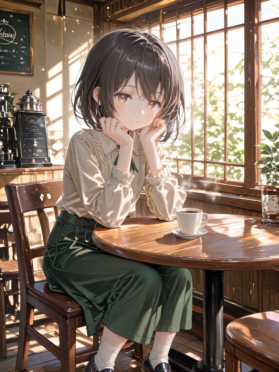 カフェーでくつろぐおんなのこ | の人気AIイラスト・グラビア