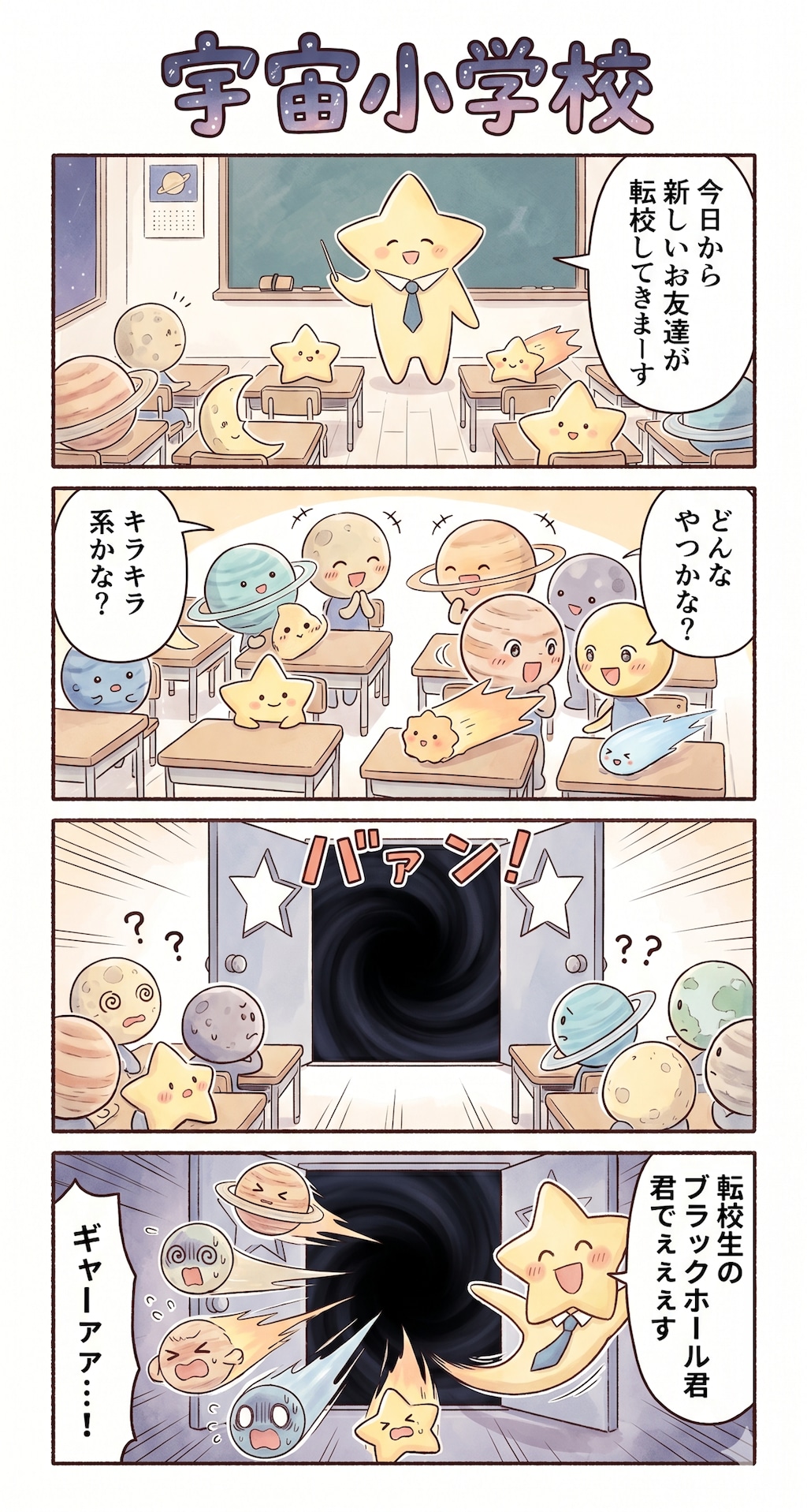 #29 ゆる日常4コマ「宇宙小学校」