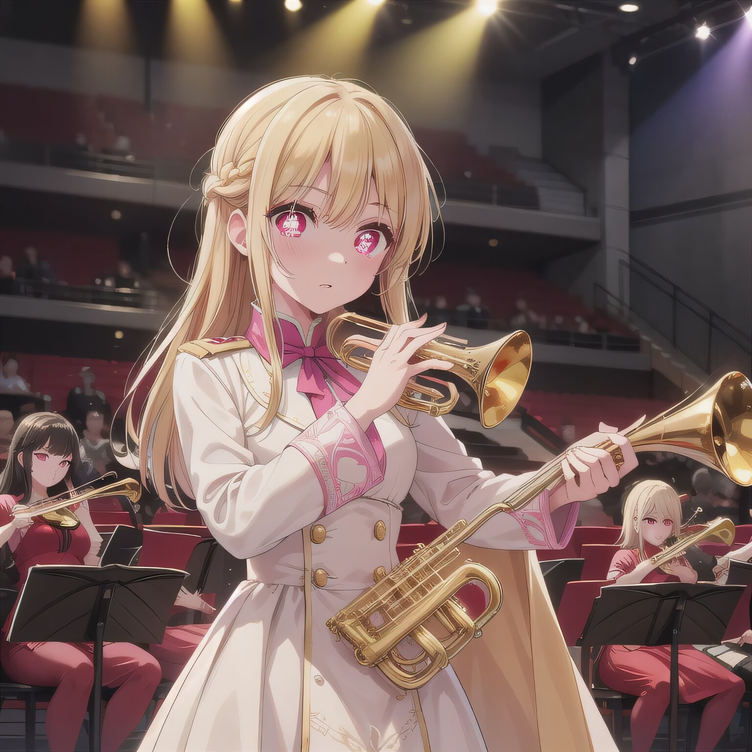 金髪ロングでブラスバンドの少女４ | の人気AIイラスト・グラビア