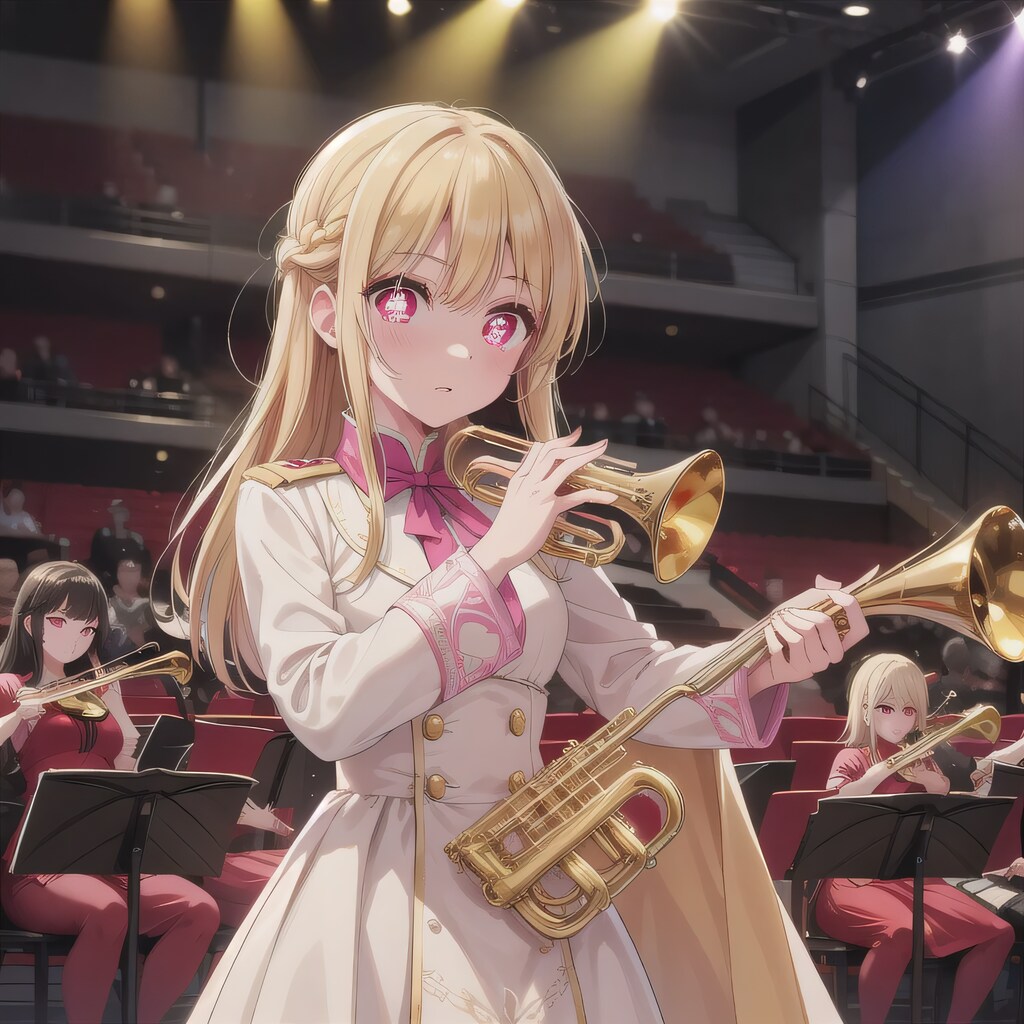 金髪ロングでブラスバンドの少女４