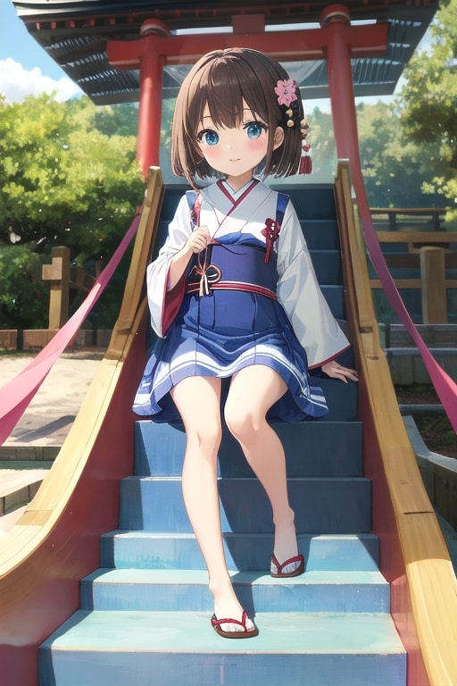 当神社名物、奈落への階段です💗 | の人気AIイラスト・グラビア