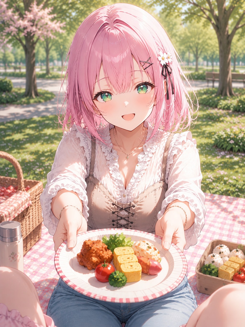 桃花と李々花のピクニック