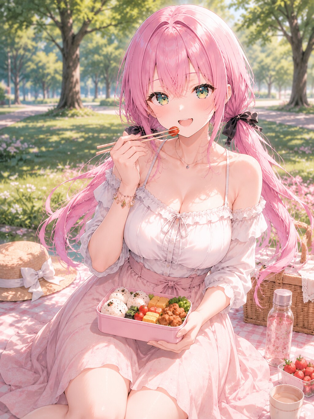 桃花と李々花のピクニック