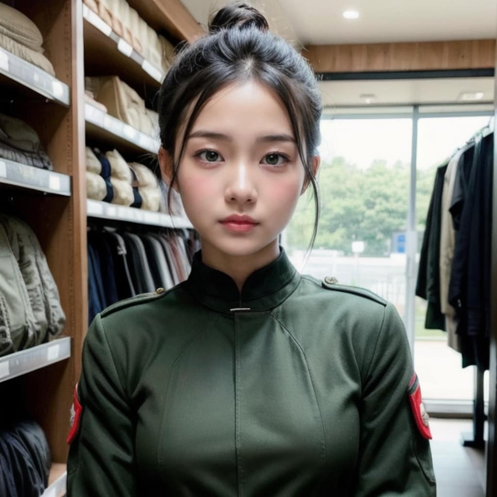 試着するおぱ将校