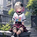 白いプリントTシャツの君 8枚目