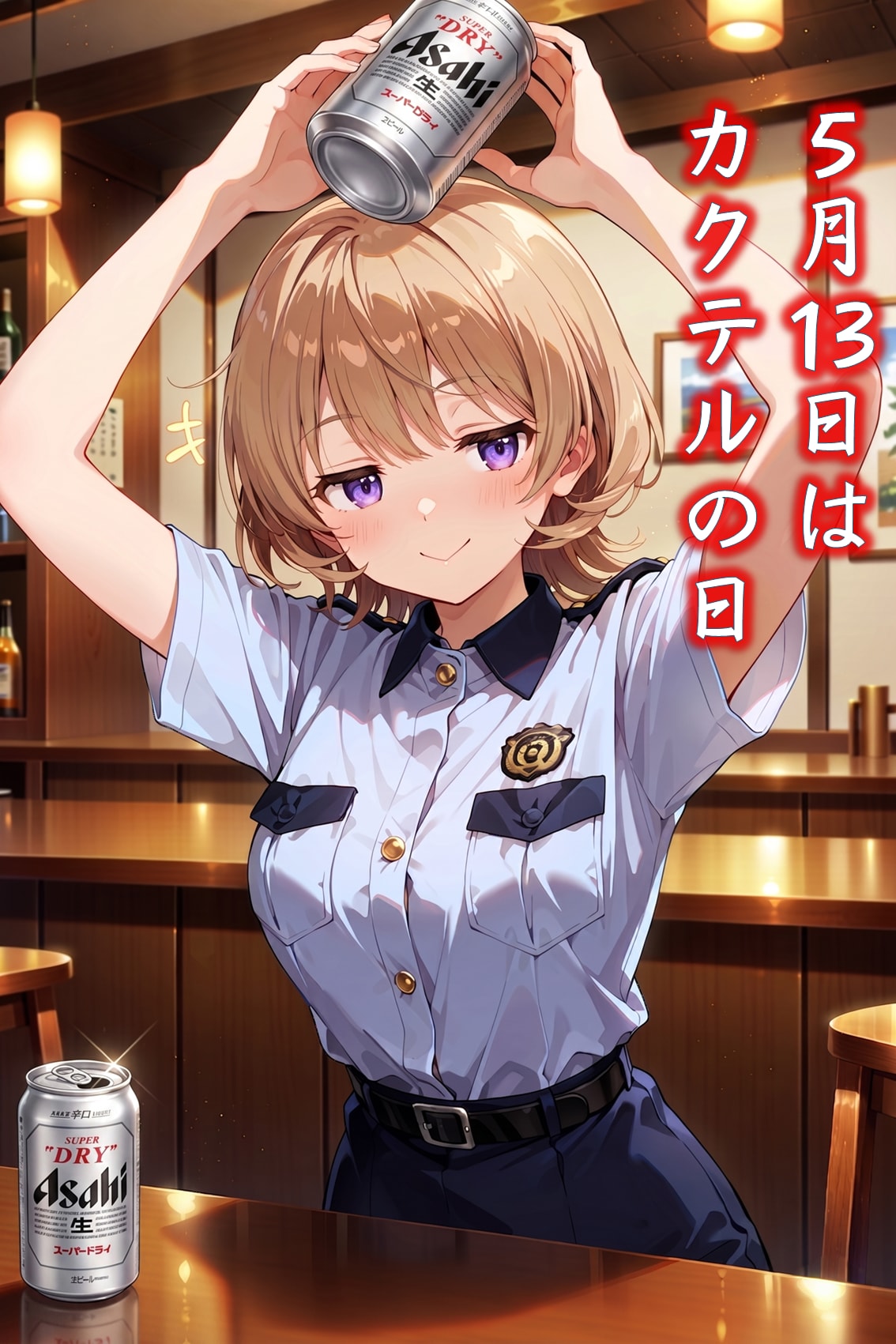 ジト目婦警さんとビール ～乾さつきのドライな日常～ Z513 | の人気AIイラスト・グラビア