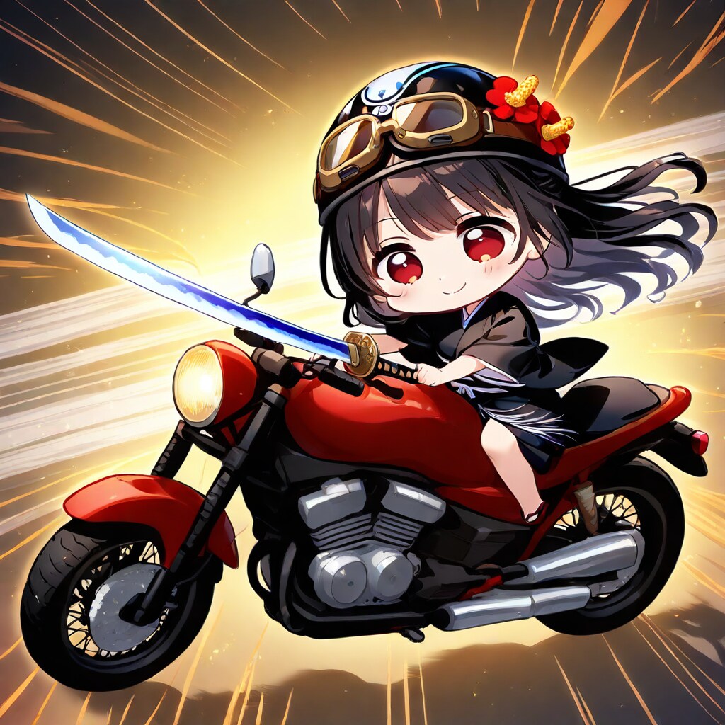 ミニトキヒメ(バイク乗車＆刀装備) | の人気AIイラスト・グラビア