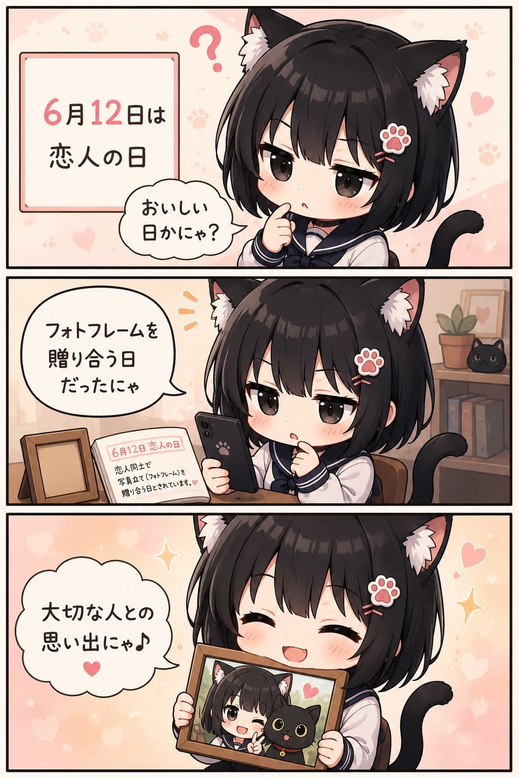 3コマ漫画 2026.06.12. 「恋人の日」