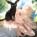 翼の生えた黒猫 2枚目