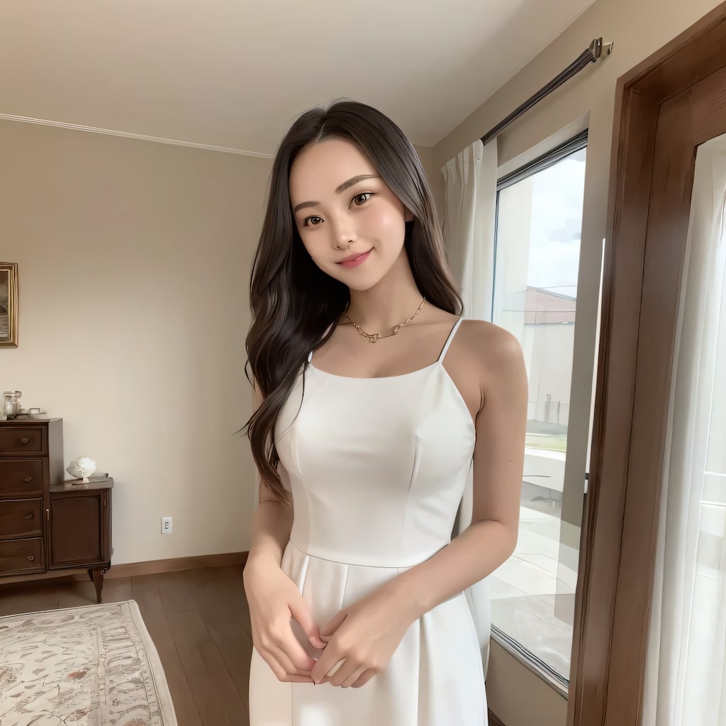 黒髪ロングでメイド服の美女９７